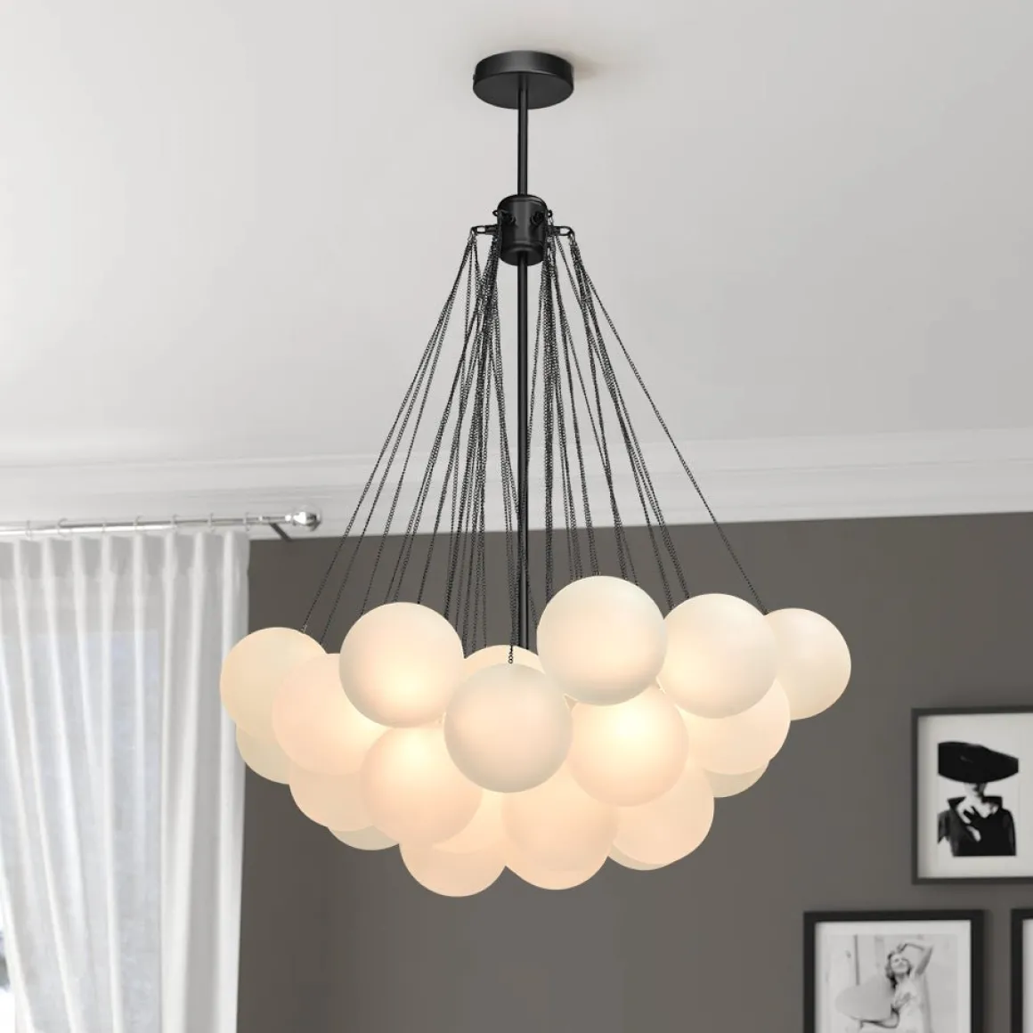 Cluster Frosted Glass Bubble Chandelier