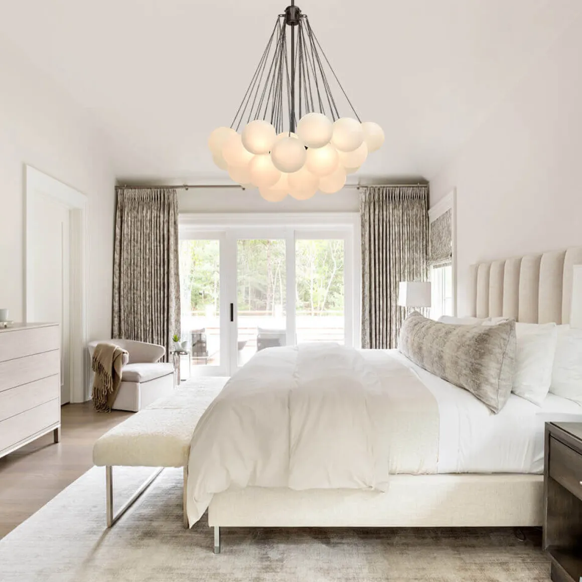 Cluster Frosted Glass Bubble Chandelier