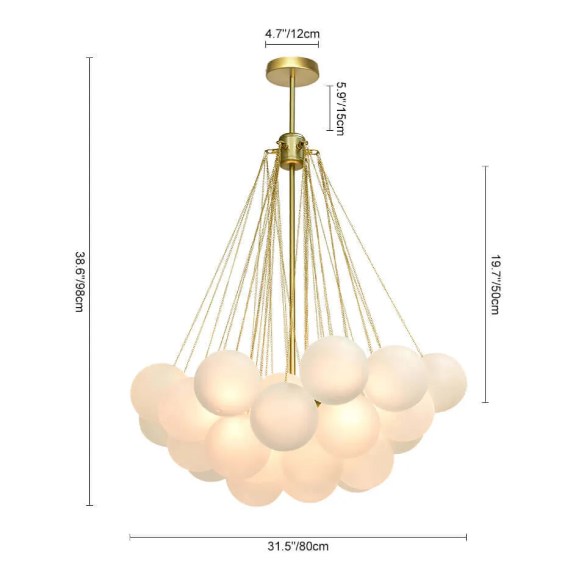 Cluster Frosted Glass Bubble Chandelier
