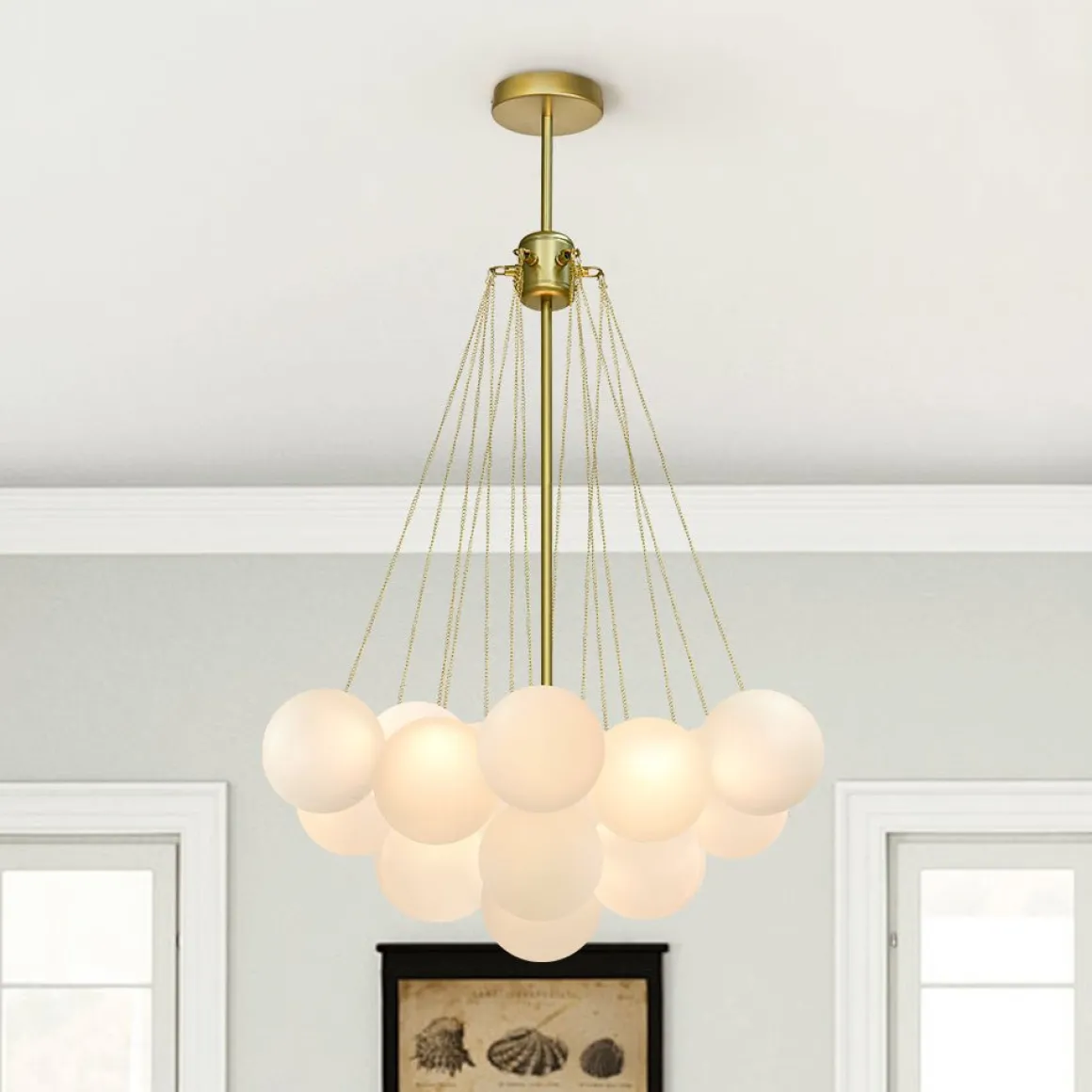 Cluster Frosted Glass Bubble Chandelier