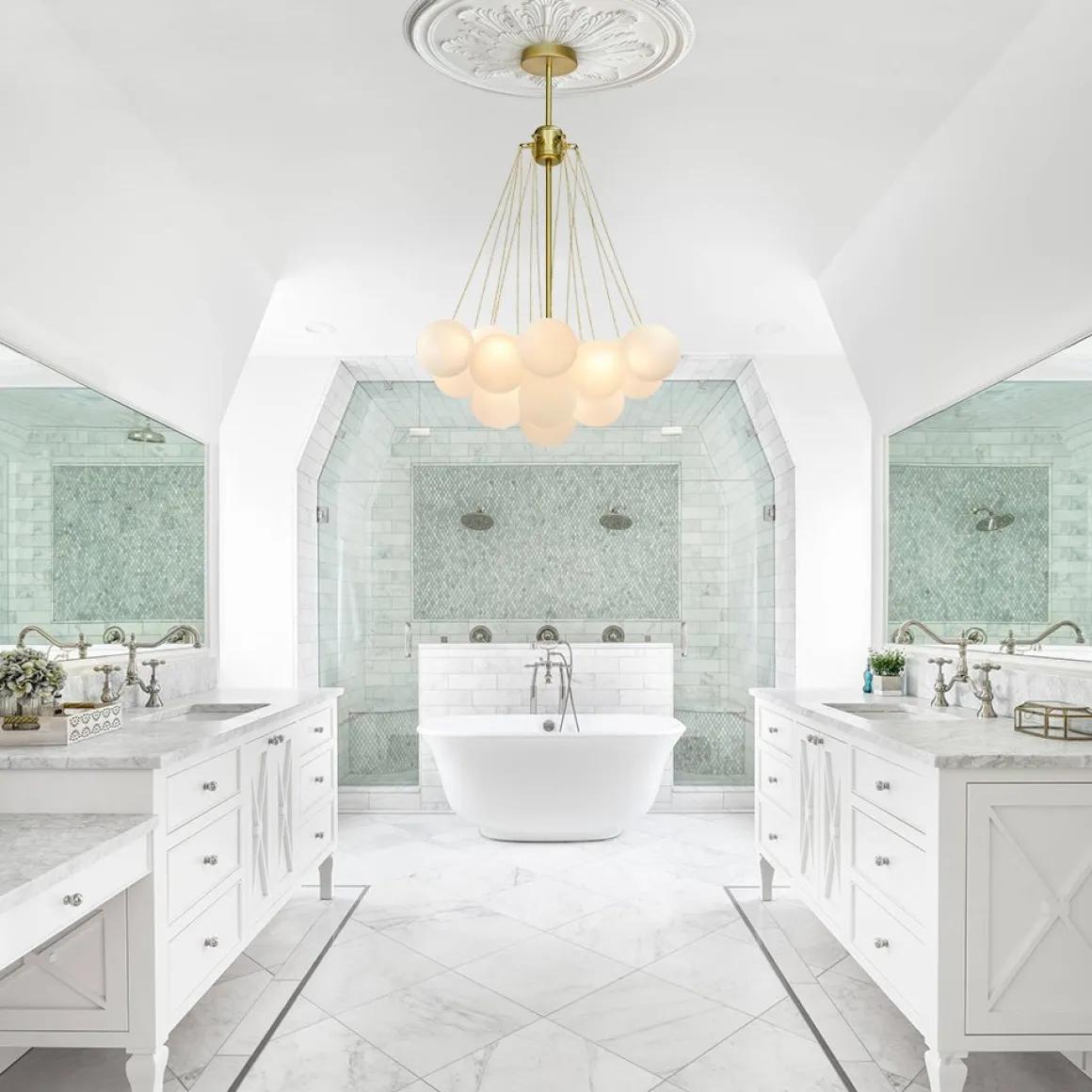 Cluster Frosted Glass Bubble Chandelier