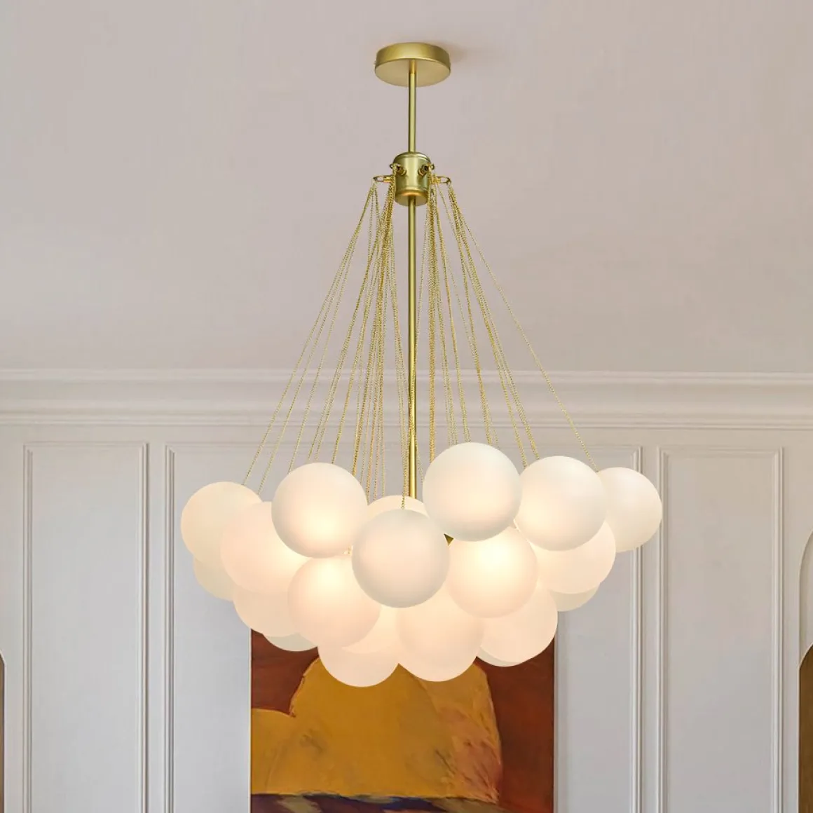 Cluster Frosted Glass Bubble Chandelier