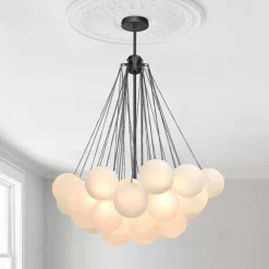 Cluster Frosted Glass Bubble Chandelier