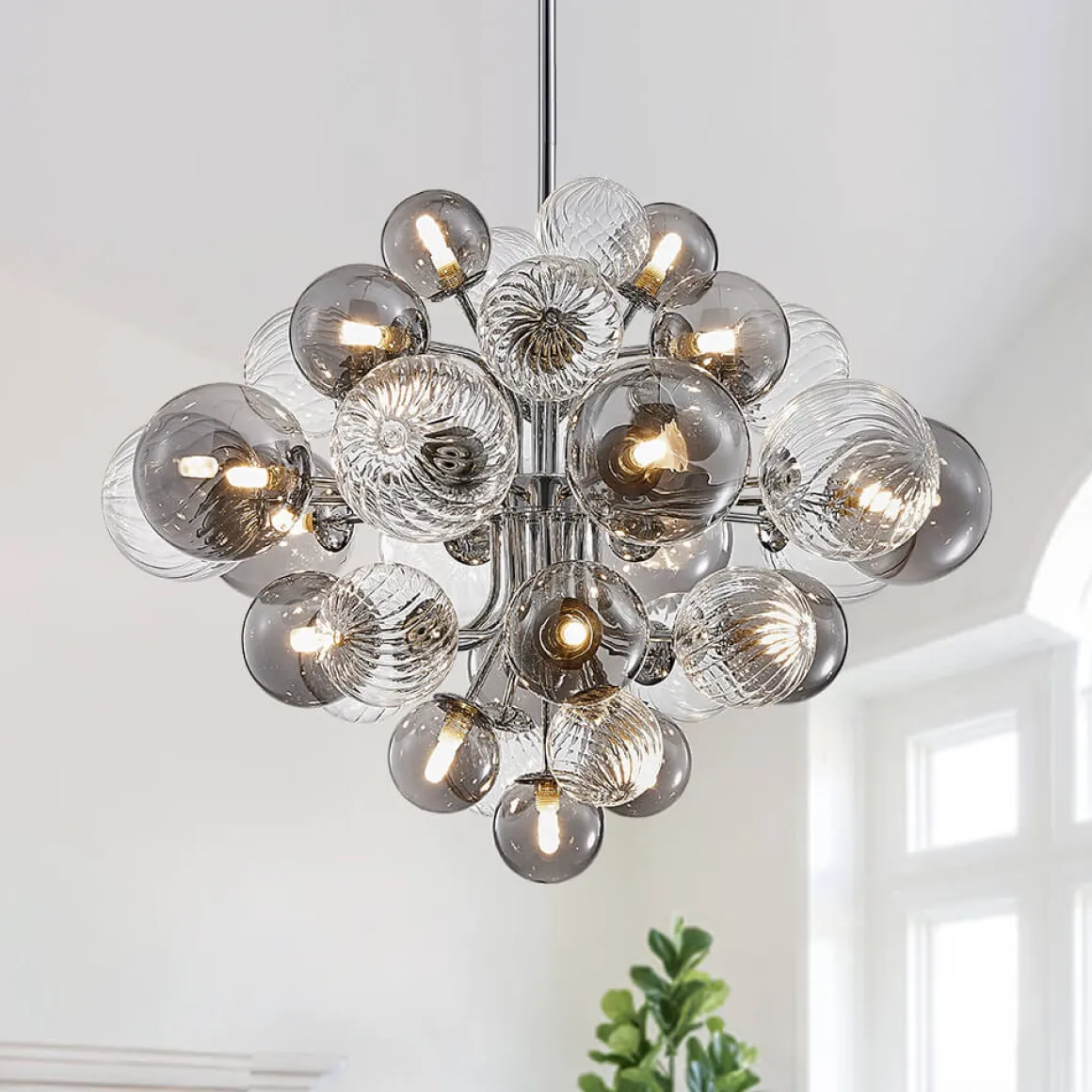 Cluster Glass Globe Bubble Chandelier 23.6"/31.5" Wide Large Chandelier