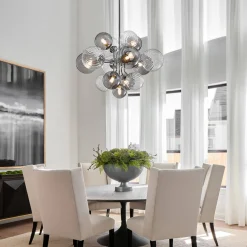 Cluster Glass Globe Bubble Chandelier 23.6"/31.5" Wide Large Chandelier