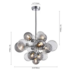 Cluster Glass Globe Bubble Chandelier 23.6