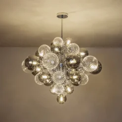 Cluster Glass Globe Bubble Chandelier 23.6