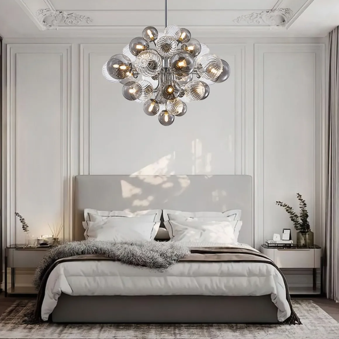 Cluster Glass Globe Bubble Chandelier 23.6"/31.5" Wide Large Chandelier
