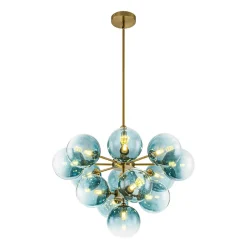 Cluster Gradual Blue Glass Bubble Tiered Chandelier
