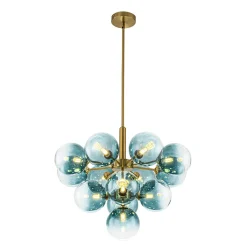 Cluster Gradual Blue Glass Bubble Tiered Chandelier