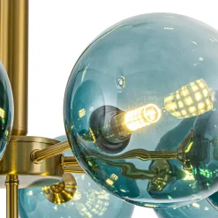 Cluster Gradual Blue Glass Bubble Tiered Chandelier