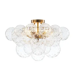 Cluster Hammered Textured Glass Bubble Semi Flush Chandelier