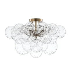 Cluster Hammered Textured Glass Bubble Semi Flush Chandelier