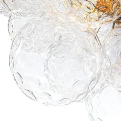 Cluster Hammered Textured Glass Bubble Semi Flush Chandelier
