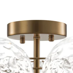 Cluster Hammered Textured Glass Bubble Semi Flush Chandelier