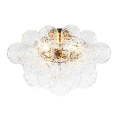 Cluster Hammered Textured Glass Bubble Semi Flush Chandelier