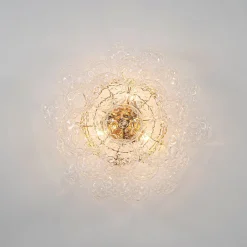Cluster Hammered Textured Glass Bubble Semi Flush Chandelier
