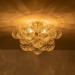 Cluster Hammered Textured Glass Bubble Semi Flush Chandelier