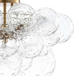 Cluster Hammered Textured Glass Bubble Semi Flush Chandelier