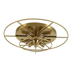 Cluster Ribbed Glass Bubble Round Tiered Semi Flush Chandelier
