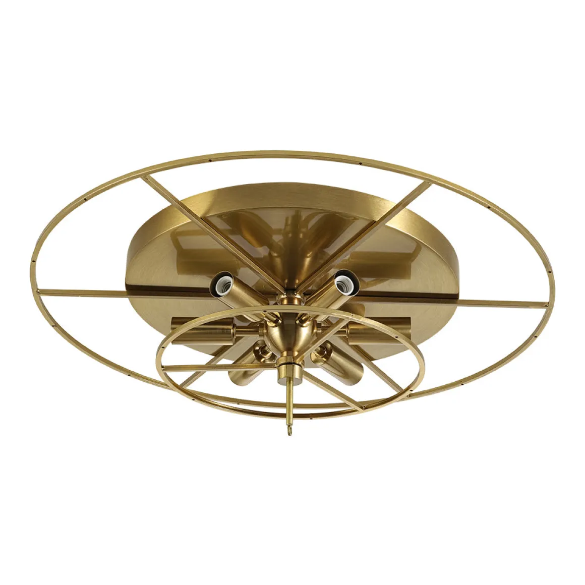 Cluster Ribbed Glass Bubble Round Tiered Semi Flush Chandelier