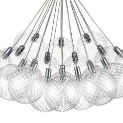 Cluster Ribbed Glass Dimmable LED Bubble Chandelier