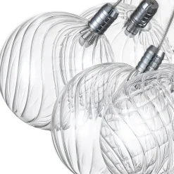Cluster Ribbed Glass Dimmable LED Bubble Chandelier