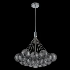 Cluster Ribbed Glass Dimmable LED Bubble Chandelier