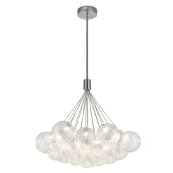 Cluster Ribbed Glass Dimmable LED Bubble Chandelier