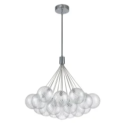 Cluster Ribbed Glass Dimmable LED Bubble Chandelier