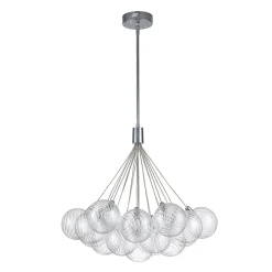 Cluster Ribbed Glass Dimmable LED Bubble Chandelier