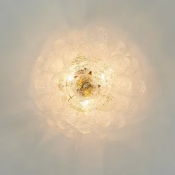 Cluster Rippled Textured Glass Bubble Semi Flush Chandelier