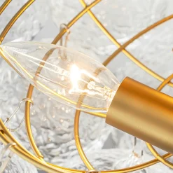 Cluster Rippled Textured Glass Bubble Semi Flush Chandelier