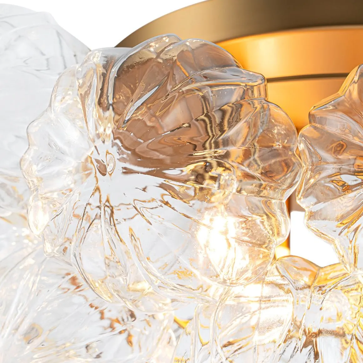 Cluster Sculpture Glass Bubble Round Semi Flush Chandelier