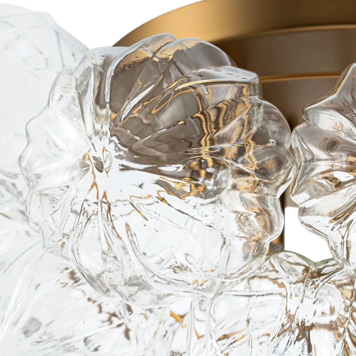 Cluster Sculpture Glass Bubble Round Semi Flush Chandelier