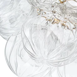 Cluster Sculpture Glass Bubble Round Semi Flush Chandelier