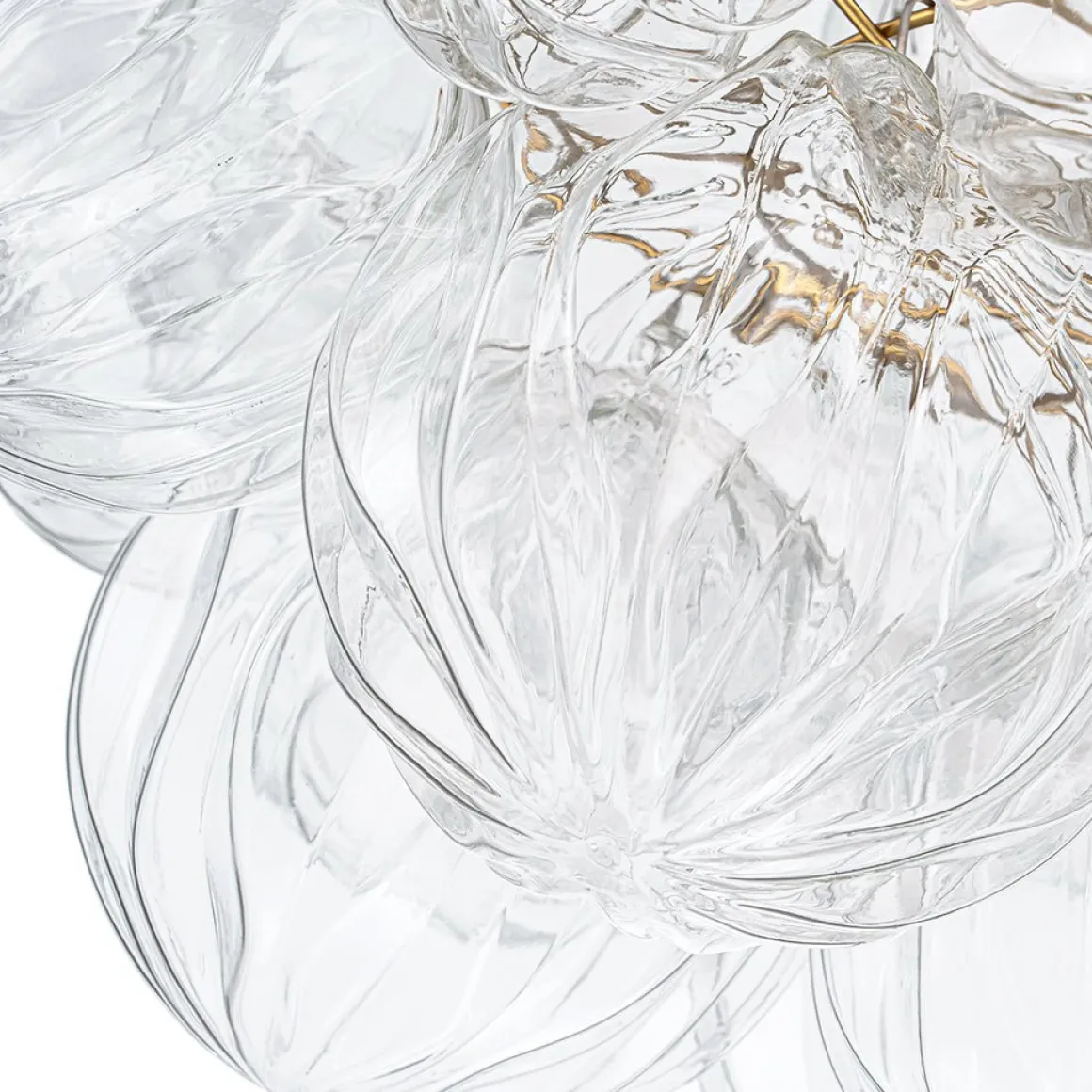 Cluster Sculpture Glass Bubble Round Semi Flush Chandelier
