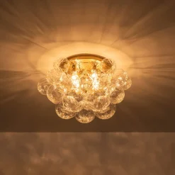 Cluster Sculpture Glass Bubble Round Semi Flush Chandelier