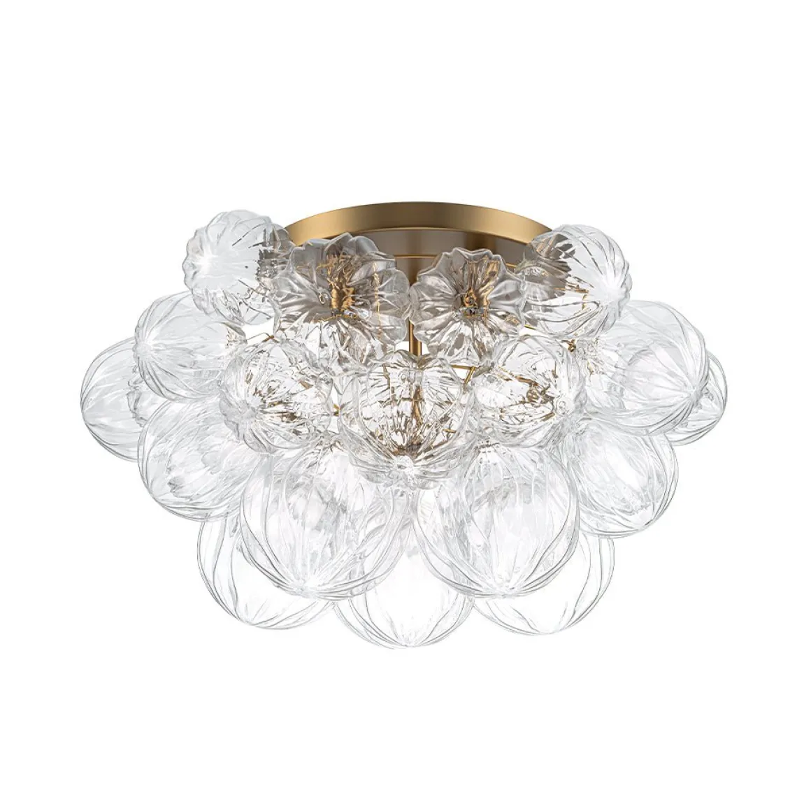Cluster Sculpture Glass Bubble Round Semi Flush Chandelier