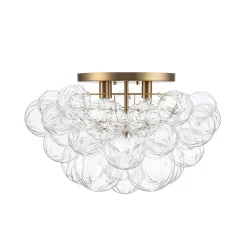 Cluster Sculpture Glass Bubble Round Semi Flush Chandelier