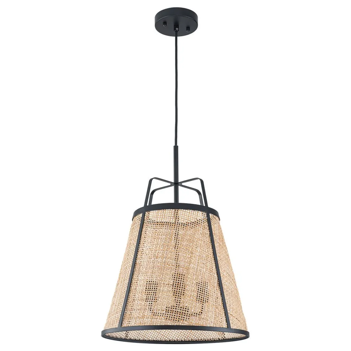 Coastal Woven Rattan Conical Lantern Pendant Light