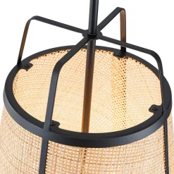 Coastal Woven Rattan Conical Lantern Pendant Light
