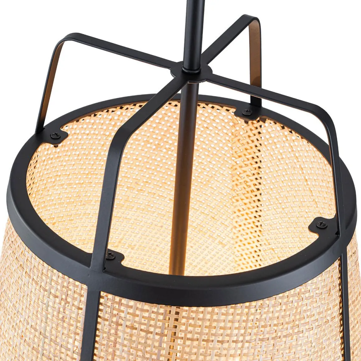 Coastal Woven Rattan Conical Lantern Pendant Light