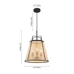 Coastal Woven Rattan Conical Lantern Pendant Light