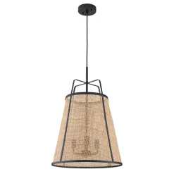 Coastal Woven Rattan Conical Lantern Pendant Light