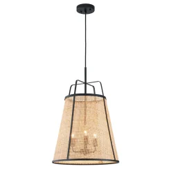 Coastal Woven Rattan Conical Lantern Pendant Light