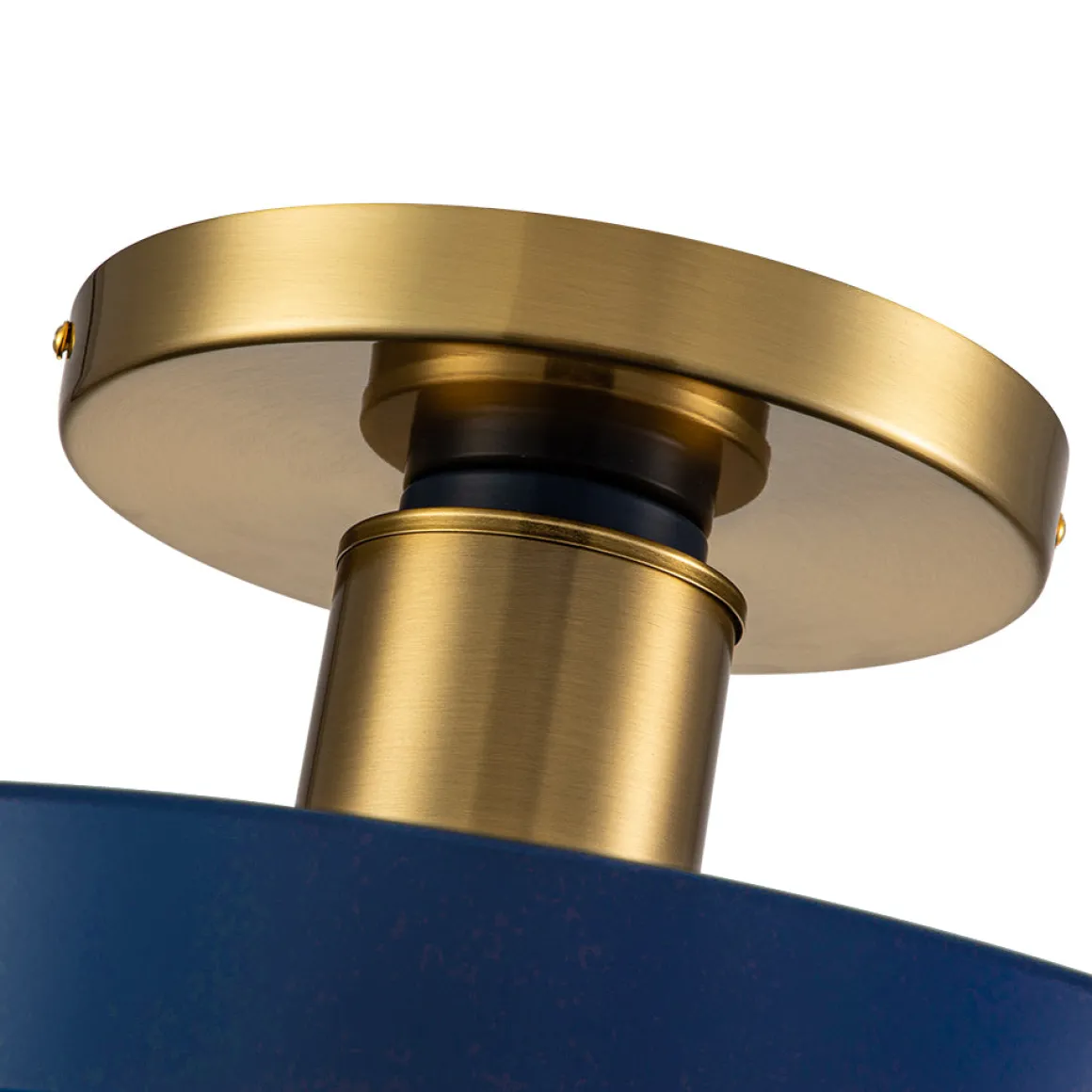 Contemporary Brass Blue Round LED Semi Flush Lighting