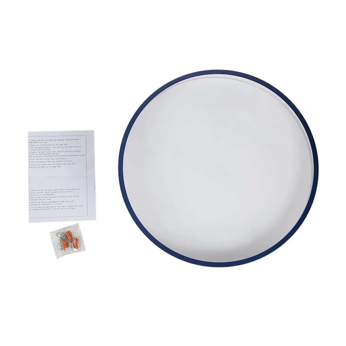 Contemporary Brass Blue Round LED Semi Flush Lighting
