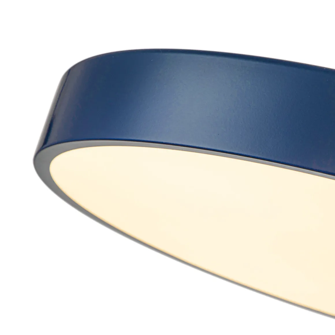 Contemporary Brass Blue Round LED Semi Flush Lighting