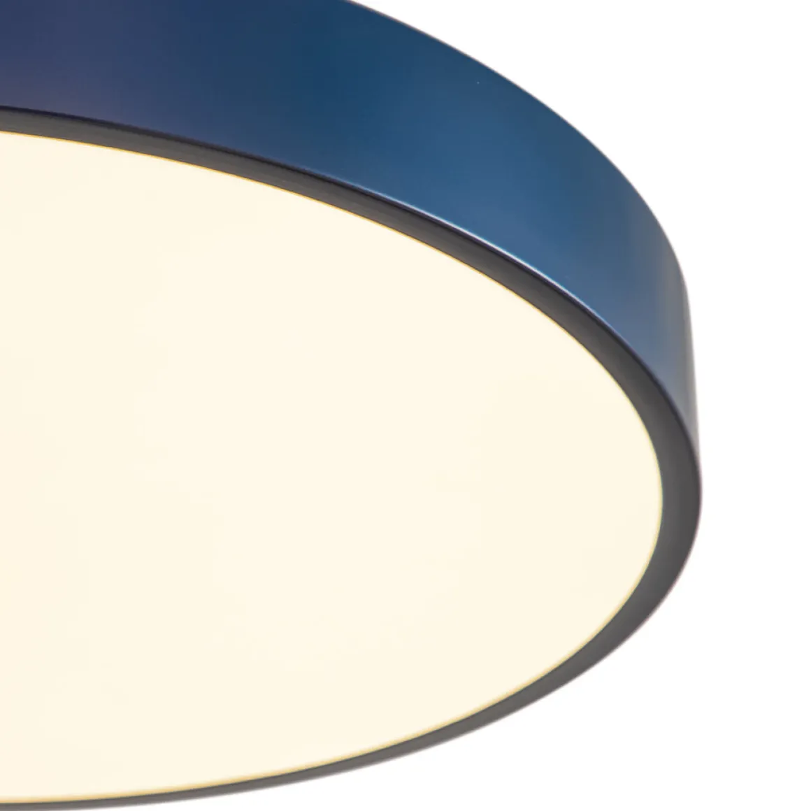 Contemporary Brass Blue Round LED Semi Flush Lighting